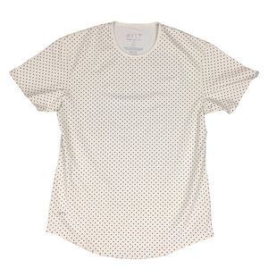BYLT Drop Cut Short Sleeve Tee Lux S/S Polka Dot Ivory Black Mens Size L